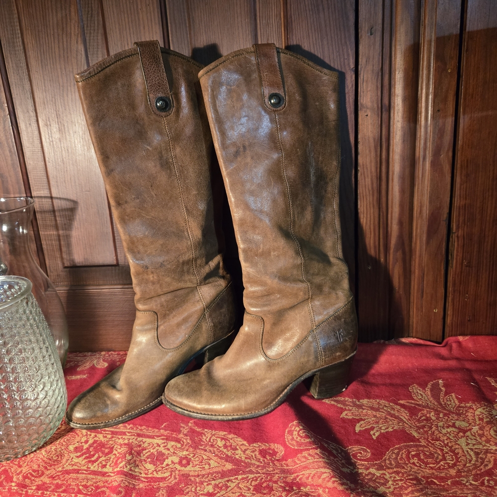 Frye Brown Heeled Boots